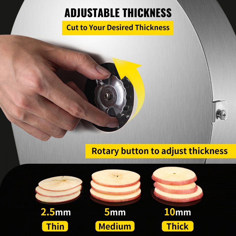 VEVOR Cortadora Verduras Cortador eléctrico de alimentos cortador manual de frutas y verduras de 10 pulgadas máquina cortadora de frutas