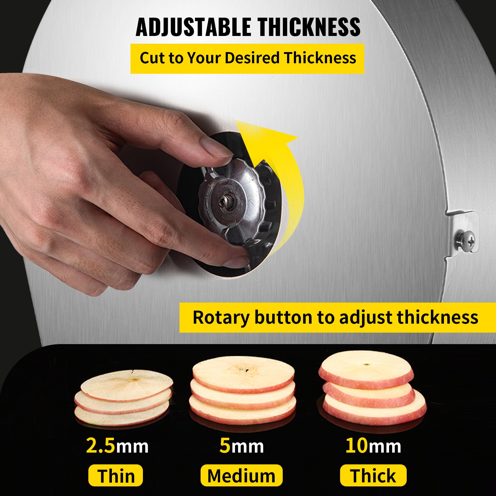 VEVOR Cortadora Verduras Cortador eléctrico de alimentos cortador manual de frutas y verduras de 10 pulgadas máquina cortadora de frutas