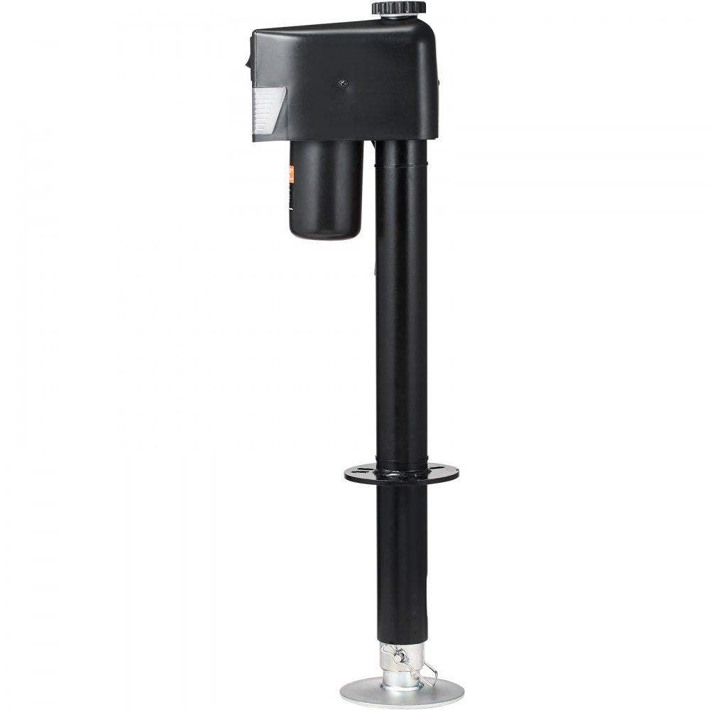 Gato eléctrico para remolque VEVOR, con capacidad de 1587 kg (3500 lb), de 25 a 85 cm (9.84 a 33.85 pulgadas) y cubierta impermeable para levantar remolques de autocaravanas, remolques para caballos, remolques utilitarios y remolques para yates.