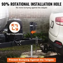 Gato de remolque eléctrico VEVOR, gato de lengüeta eléctrica Capacidad de peso de 4000 libras, gato de lengüeta eléctrico de 9.84"-33.85" con cubierta impermeable para levantar remolque RV, remolque de caballos, remolque utilitario, remolque de yate