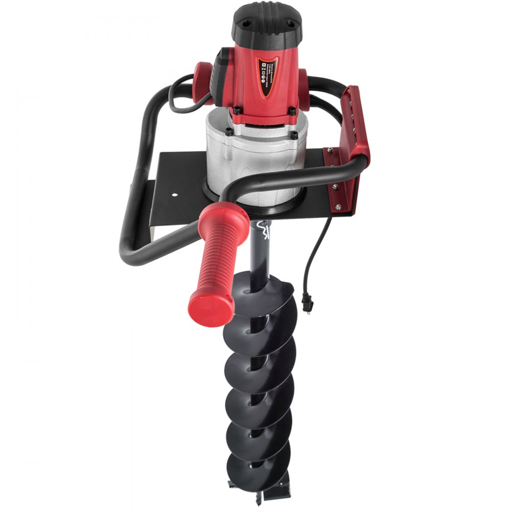 VEVOR Excavadora Eléctrica para Postes 1500 W Cabezal Eléctrico de Barrena 1,6 HP Excavadora Eléctrica de Tierra 60 x 40 x 34 cm con Broca de Barrena Reemplazable para Excavación de Postes Perforación
