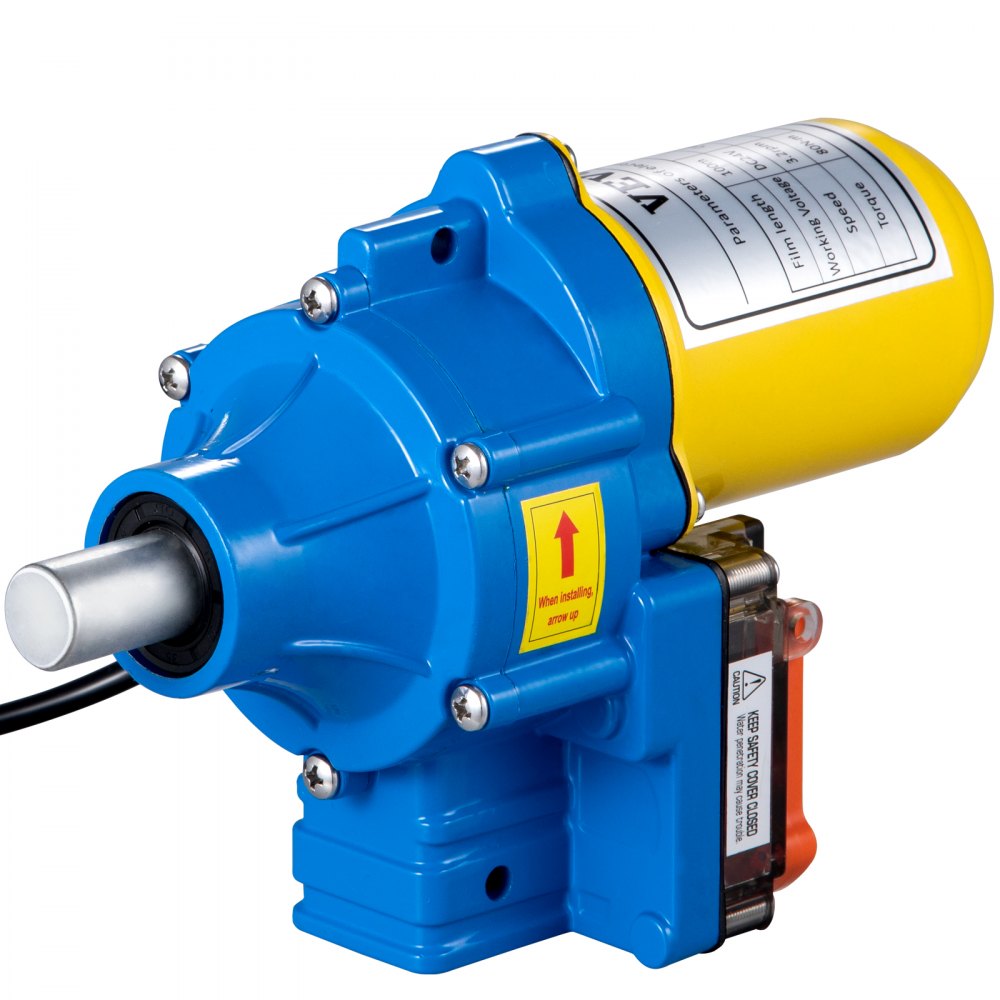 VEVOR Motor enrollable para invernadero, 100 W CC 24 V 3,2 RPM, resistente al agua, aleación de aluminio, marco eléctrico para invernadero, motor enrollable con interruptor de límite preciso, para ventilación de invernadero, ventilación automática