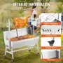 VEVOR - Asador de carbón con parabrisas, para cerdo, cordero y cabra, 35 pulgadas, capacidad de 90 lb, motor eléctrico de 42 W, asador de acero inoxidable con ruedas bloqueables, para acampar al aire libre