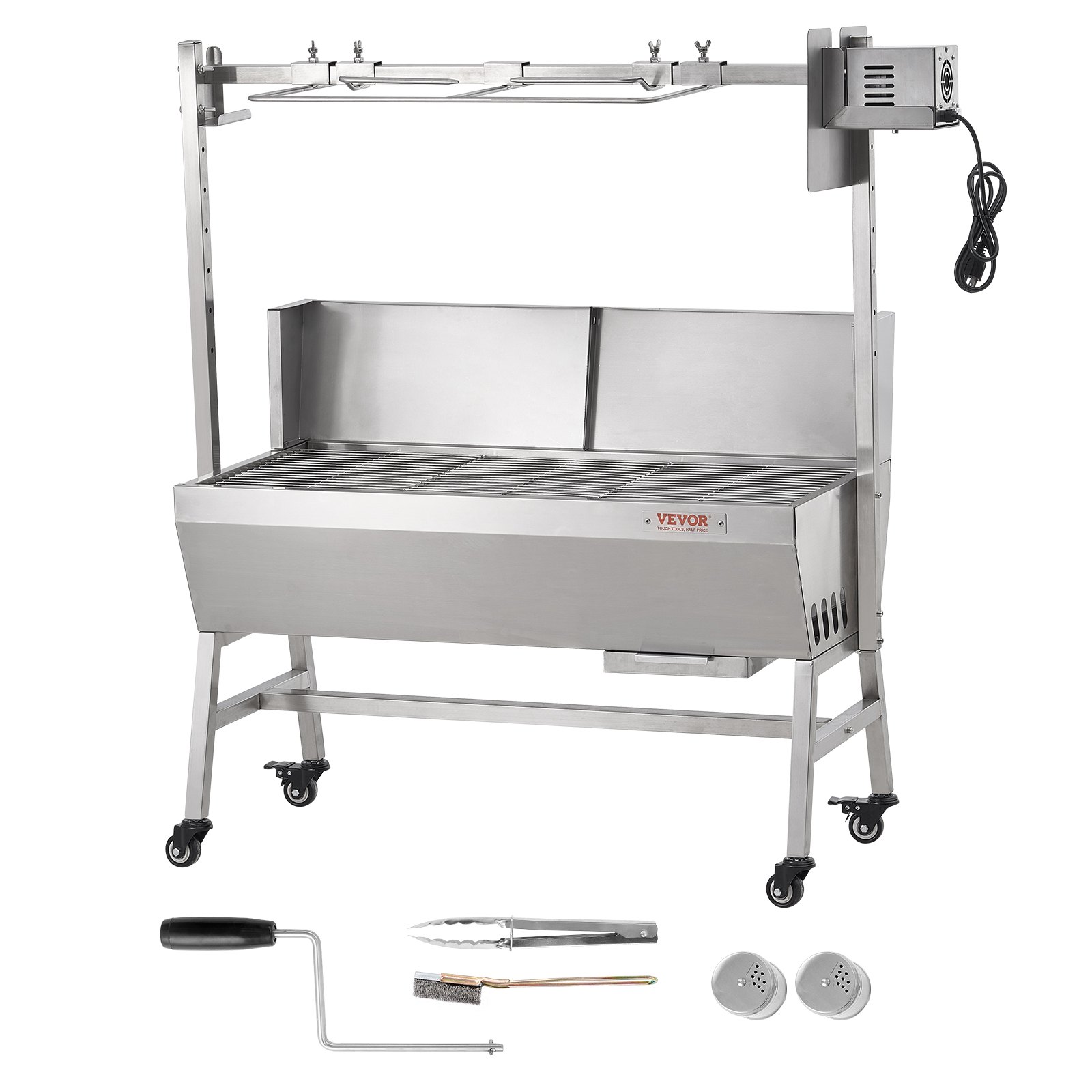 VEVOR Asador de barbacoa con pincho para cerdo, cordero, pollo, 42 W, 135 lb