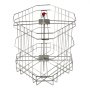 Jaula de acero inoxidable para extractor de miel eléctrico VEVOR con perilla de control central roja.