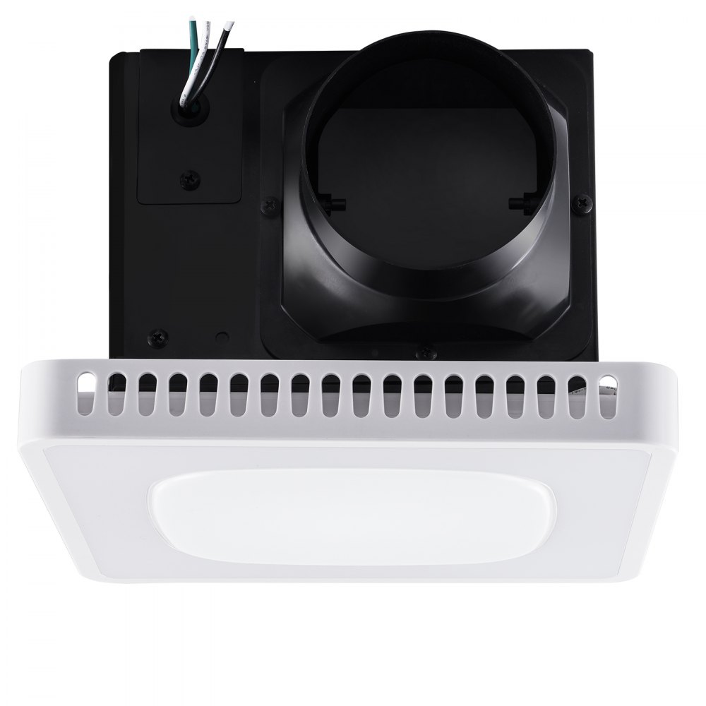 Extractor de aire para baño VEVOR, 8 colores LED, 110 CFM de eficiencia, motor de cobre de bajo ruido de 1.5 sones, ventilador de techo de bajo consumo, sin necesidad de acceso al ático, apto para diversos techos.