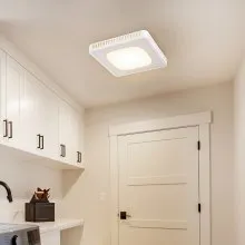 VEVOR Extractor de baño, 8 colores LED, ventilación de eficiencia de 110 CFM, motor totalmente de cobre de bajo ruido de 1,5 sones, ventilador de techo para baño que ahorra energía, sin necesidad de acceso al ático, para varios techos