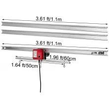 VEVOR Kit de movimiento de riel de riel de movimiento de luz de crecimiento interior ajustable de 10.8 pies 10 r / min, motor de movimiento con botón de encendido / apagado, tres rieles móviles, sistema de iluminación hidropónica de retardo de tiempo ajustable de 0-120 segundos