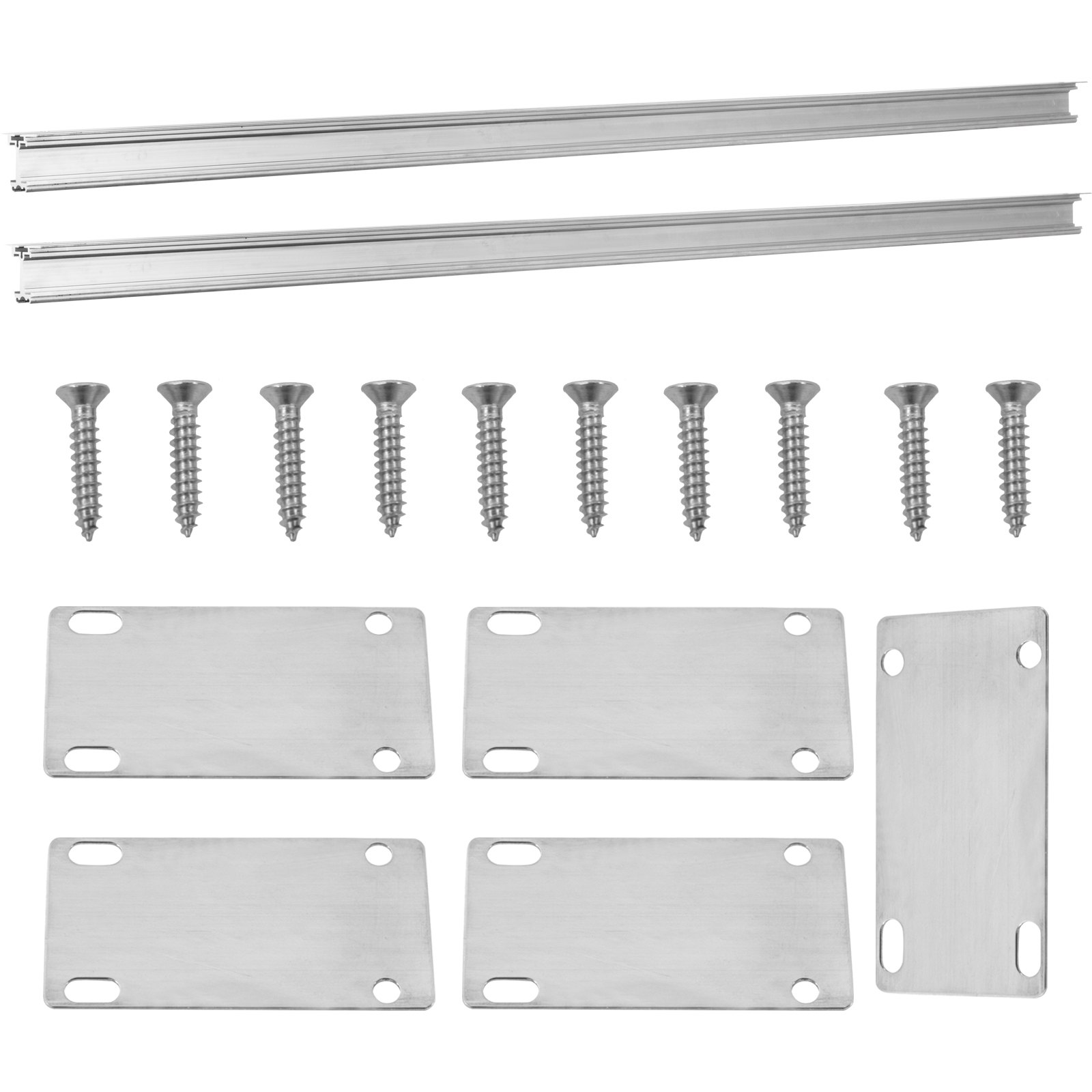 Kit de transporte de luces de cultivo para interiores VEVOR con rieles, tornillos y placas de montaje.