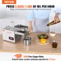 Prensa de aceite eléctrica VEVOR, máquina extractora de aceite de acero inoxidable de 850 W, temperatura ajustable de 0 a 300 ℃/32 a 572 ℉, expulsor de aceite de prensa caliente para prensar maní, semillas de sésamo, colza, semillas de té