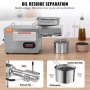Prensa de aceite eléctrica VEVOR, máquina extractora de aceite de acero inoxidable de 850 W, temperatura ajustable de 0 a 300 ℃/32 a 572 ℉, expulsor de aceite de prensa caliente para prensar maní, semillas de sésamo, colza, semillas de té