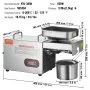 Prensa de aceite eléctrica VEVOR, extractor de aceite de acero inoxidable de 850 W, temperatura ajustable de 0 a 300 °C (32 a 572 °F), prensa caliente para prensar cacahuetes, semillas de sésamo, colza y semillas de té.