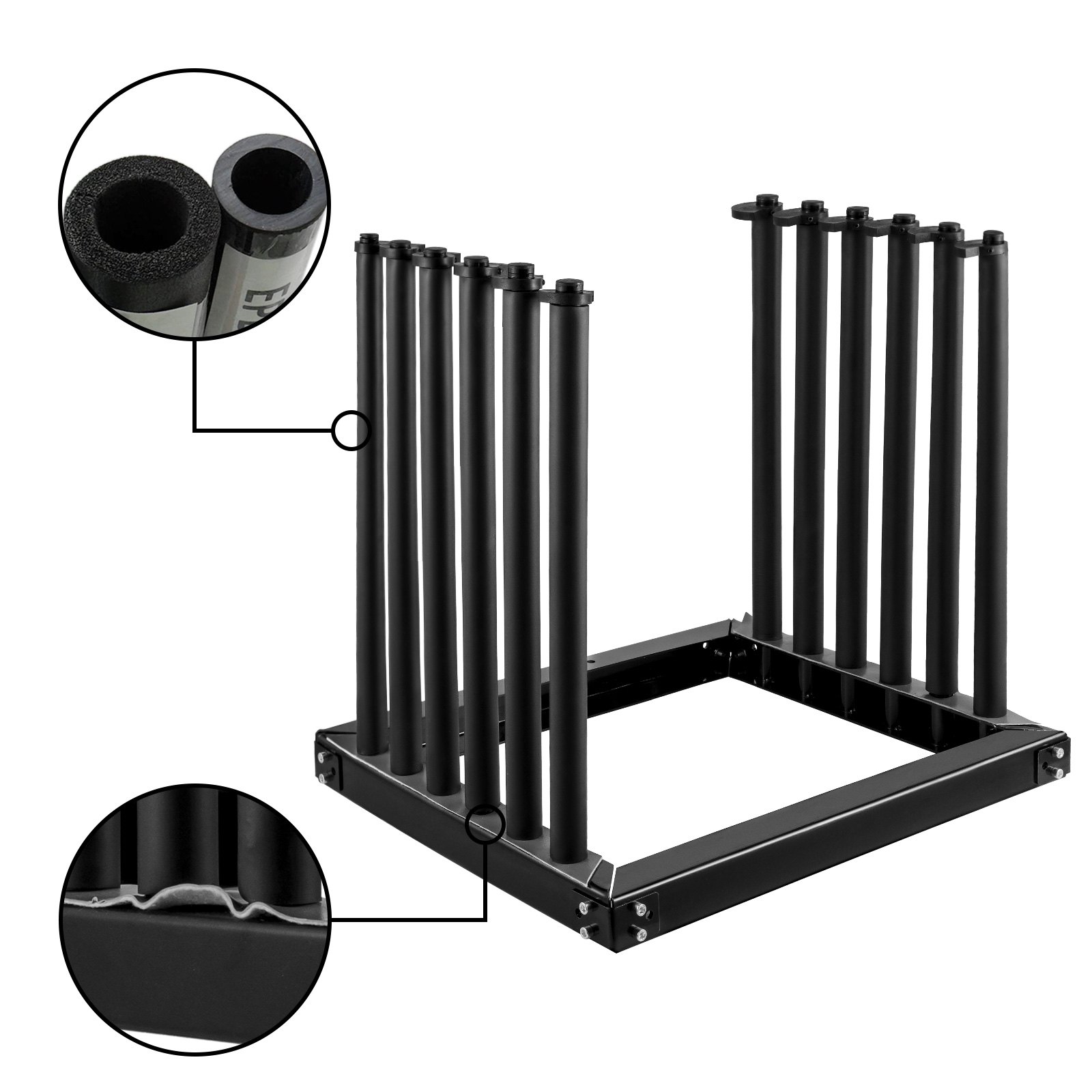VEVOR Estante para parabrisas 5 Lite, estante para parabrisas de acero, estante para parabrisas de 24 pulgadas de altura, estante para parabrisas para camión con almohadilla de PVC y acolchado de espuma, estante de vidrio para camión, para transporte de vidrio