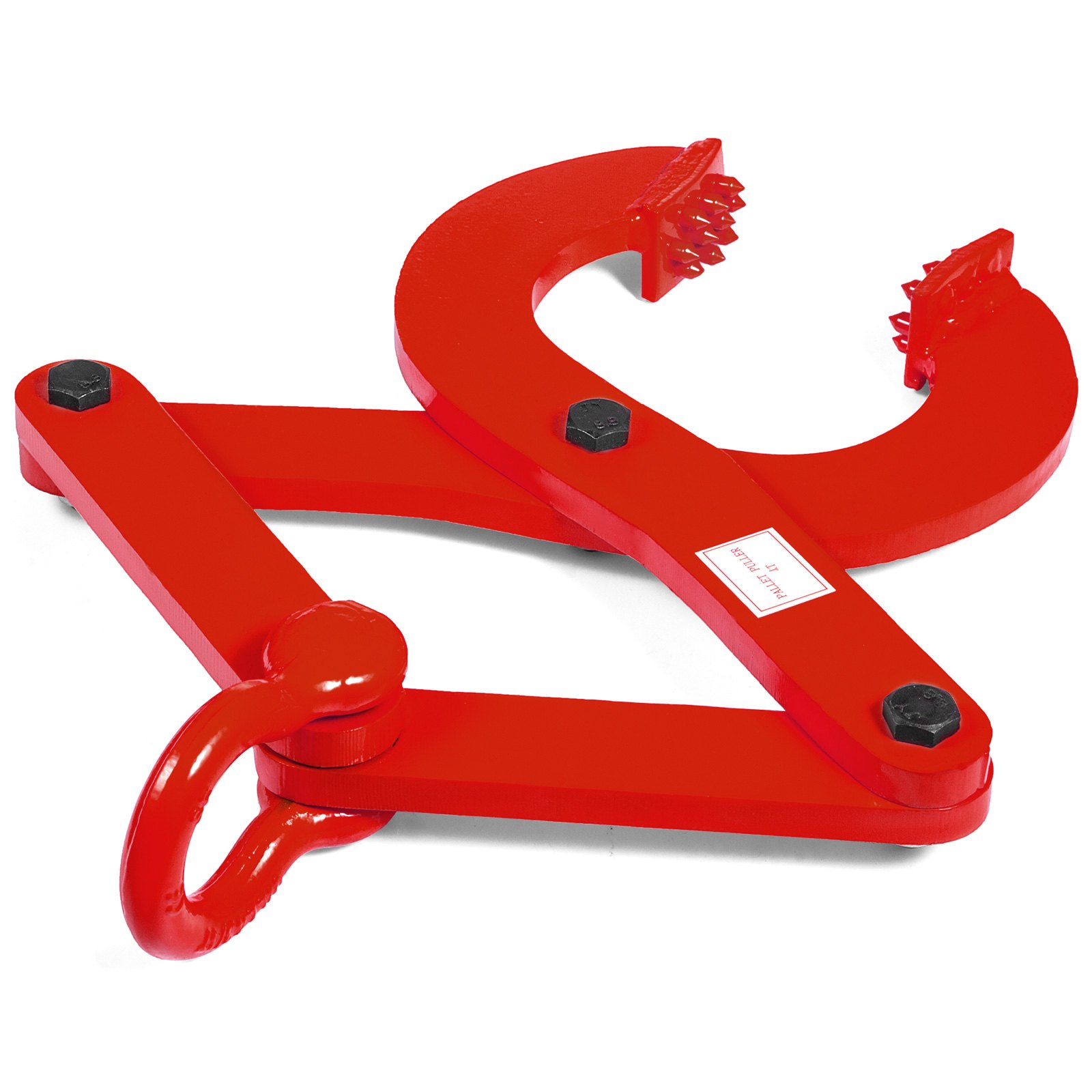 Extractor de paletas VEVOR con cuerpo de acero rojo y dientes de agarre de alta resistencia para mover paletas.