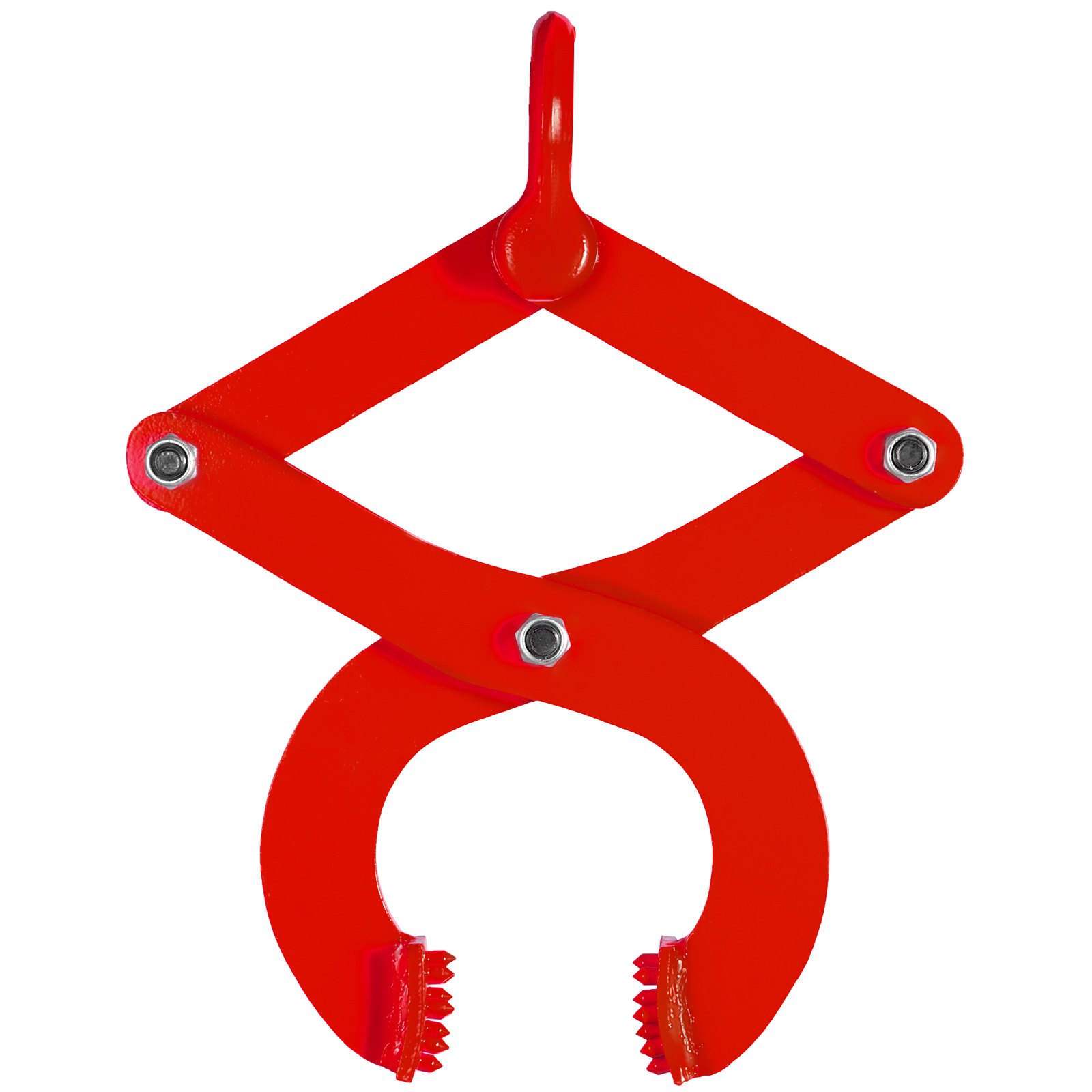 Extractor de palets VEVOR rojo con dientes y brazos pivotantes para una manipulación eficaz de palets.