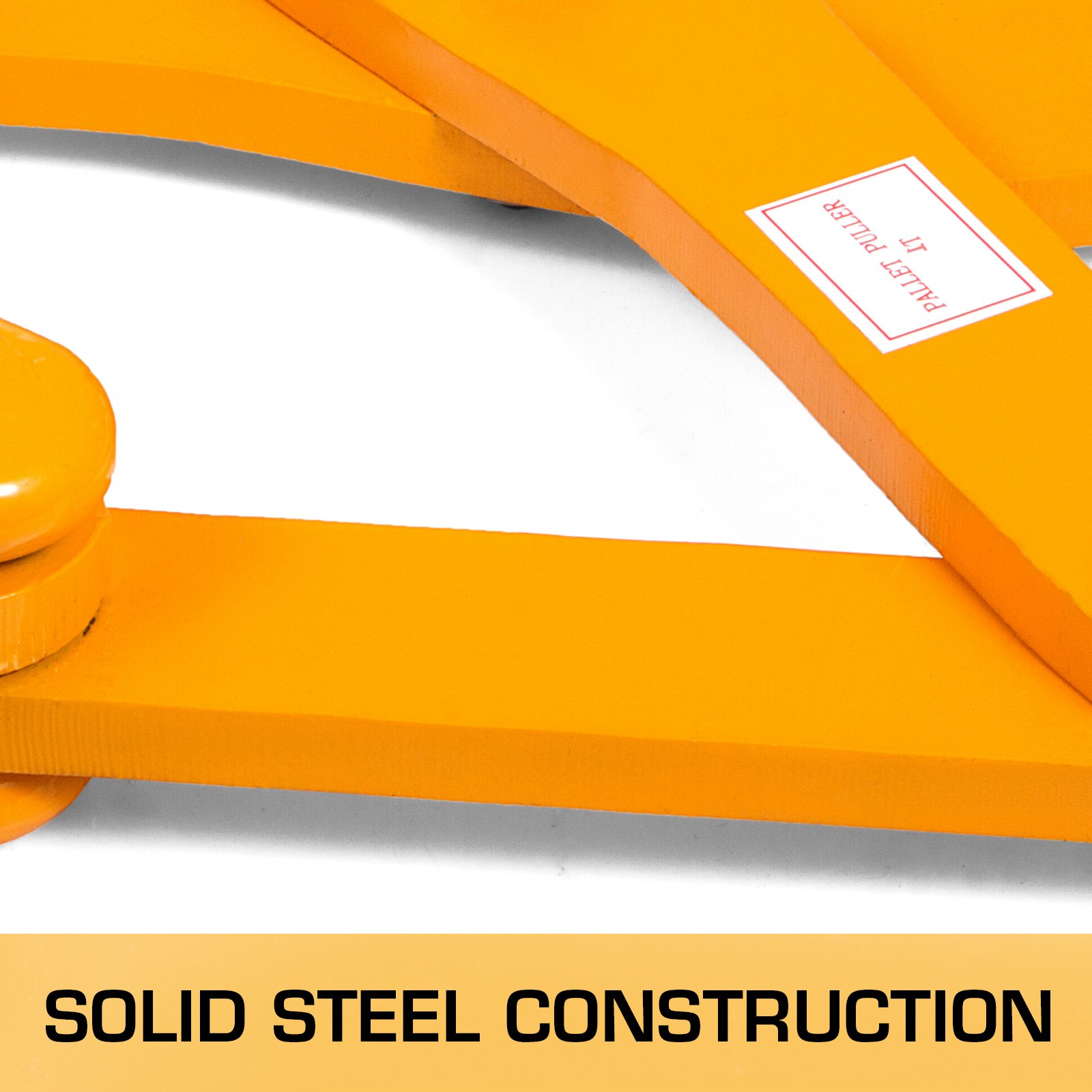 Extractor de paletas VEVOR naranja con etiqueta de construcción de acero sólido