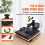 VEVOR Prensa de Calor Prensa Térmica Máquina de Sublimación 2 en 1 15x15 pulgadas transferencia de impresión por sublimación gorra de camiseta Diy
