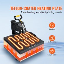 VEVOR Prensa de Calor Prensa Térmica Máquina de Sublimación 2 en 1 15x15 pulgadas transferencia de impresión por sublimación gorra de camiseta Diy