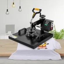 VEVOR Prensa de Calor Prensa Térmica Máquina de Sublimación 2 en 1 15x15 pulgadas transferencia de impresión por sublimación gorra de camiseta Diy