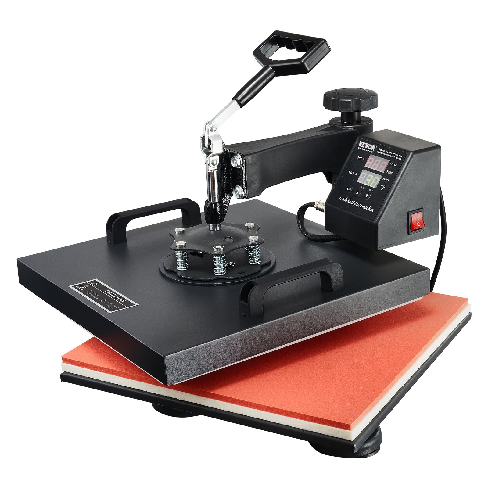 Máquina de prensado térmico VEVOR con panel de control digital y perilla de presión ajustable