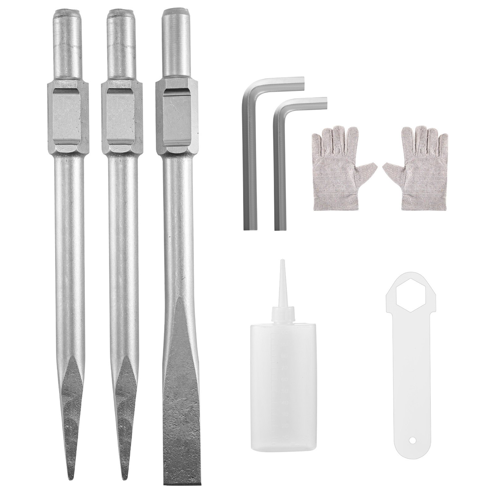 VEVOR Martillo Demoledor Eléctrico 1200 BPM Martillo de Demolición 1100 W 110 V / 60 Hz Martillo de Demolición para Hormigón con 3 Cinceles Reemplazables Llaves y Mango Ergonómico Giratorio de 360°