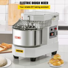 VEVOR Mezclador de masa comercial para alimentos, mezclador de masa en espiral con tazón de acero inoxidable de 8.5Qt