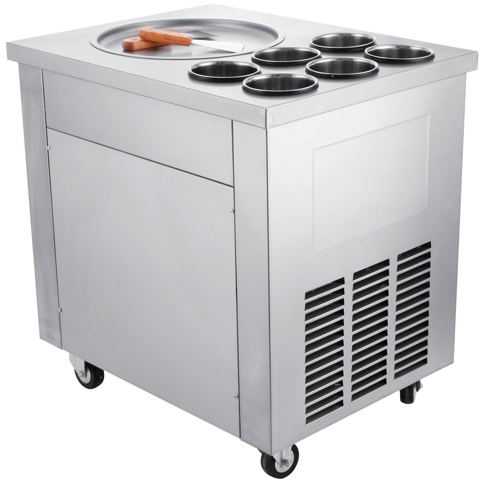 VEVOR Máquina de crema de yogur frito de 740 W de diámetro para hacer rollos de hielo maquina de helados ideal para bares cafeterías tiendas de postre