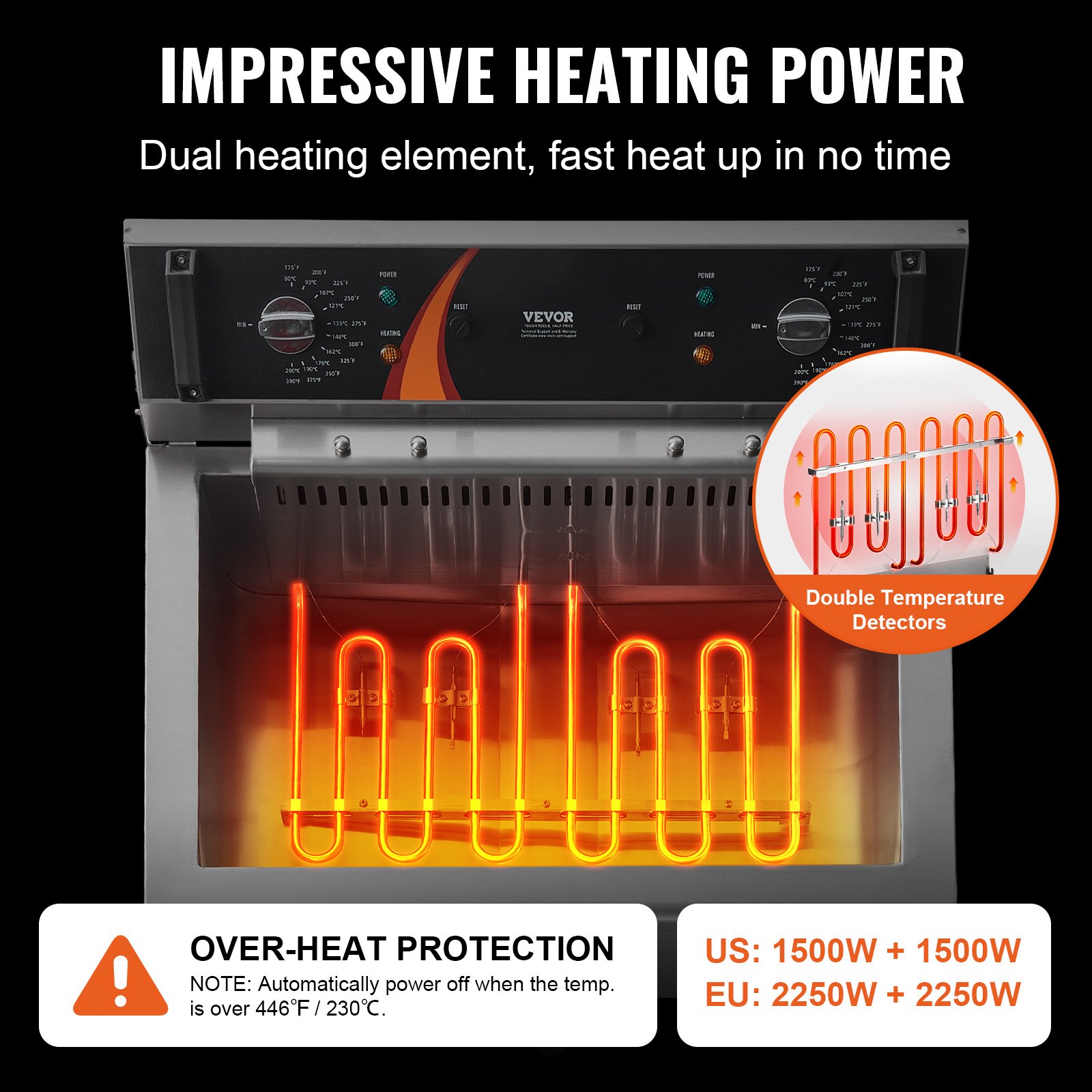 Freidora comercial VEVOR, freidora eléctrica de pavo de 3000 W con cesta, gran capacidad de 30,6 qt/29 l, freidora de aceite individual para encimera, acero inoxidable, control de temperatura, para cocina, restaurante, color plateado