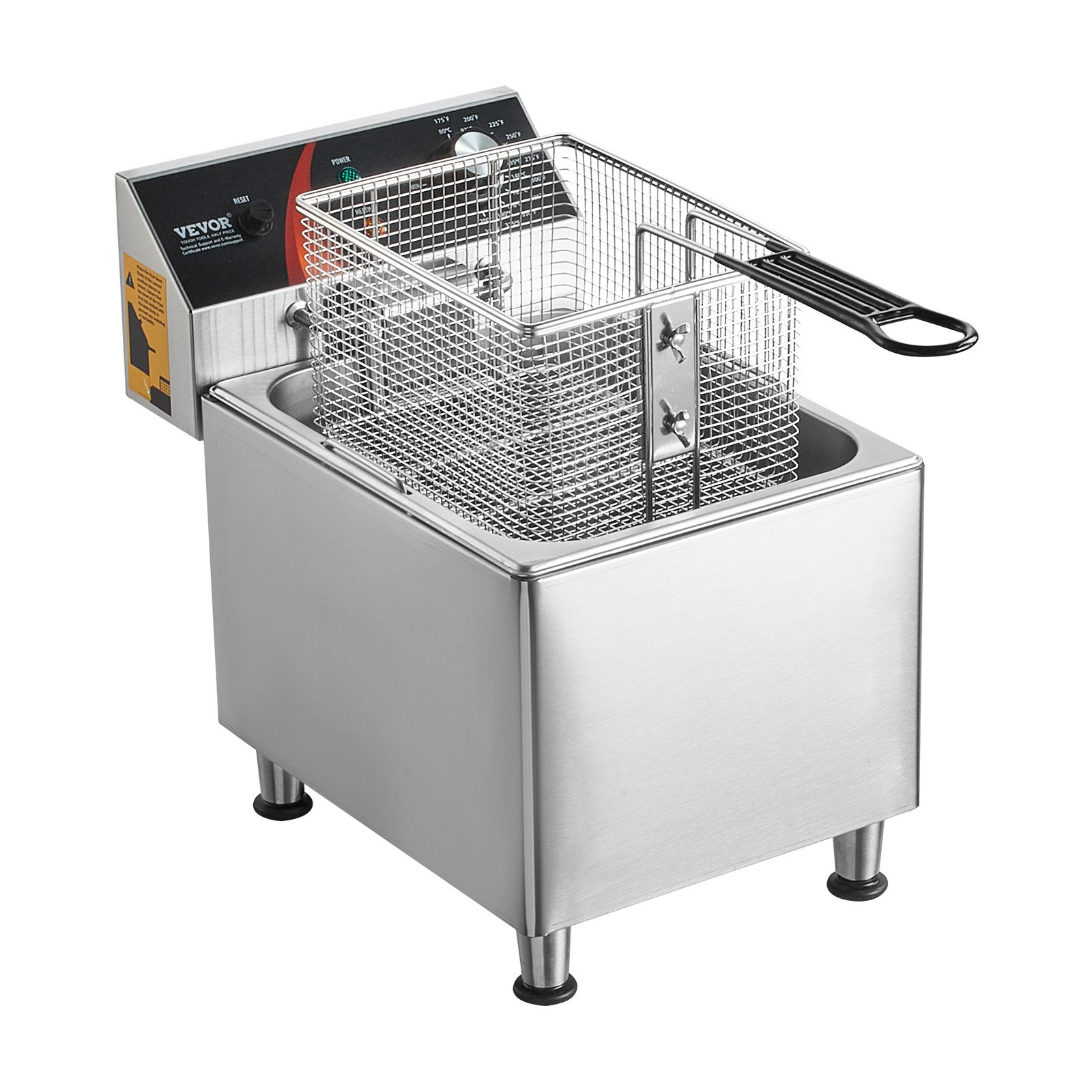 Freidora eléctrica comercial VEVOR de encimera, 1750 W, 12 qt/11,5 l