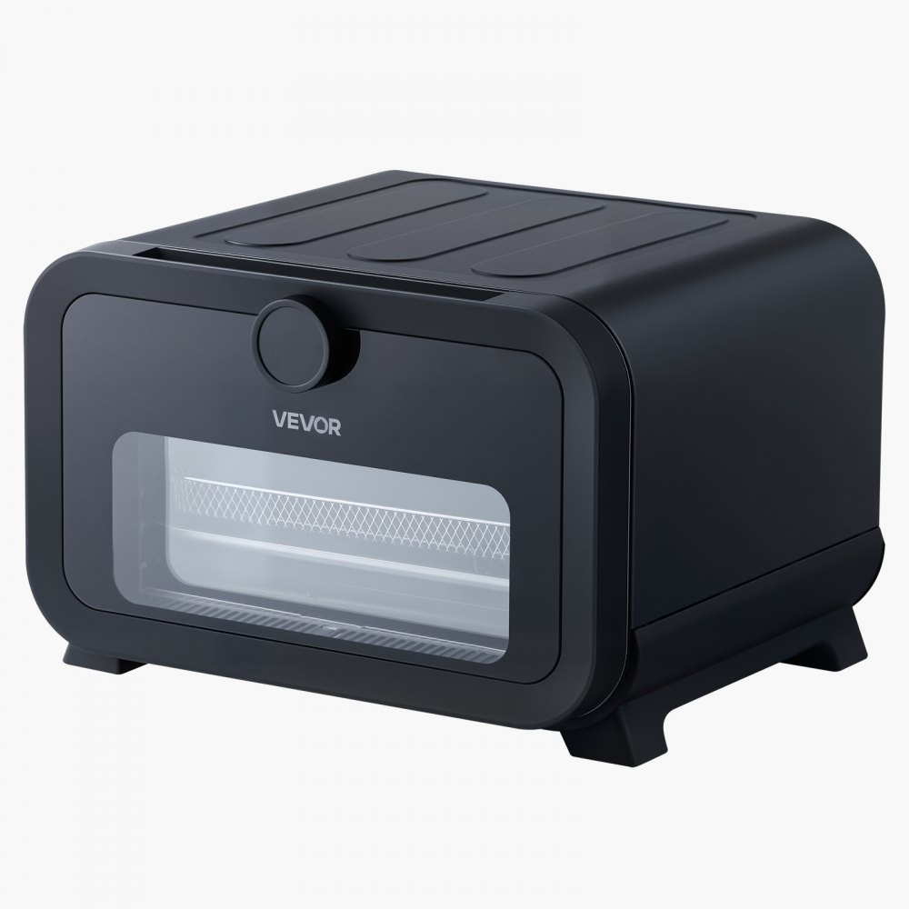 Horno de pizza VEVOR, horno eléctrico de pizza con 8 preajustes y freidora de aire, máquina para hacer pizza de interior de 12 pulgadas con control inteligente, temperatura máxima de 750 °F, resistente al agua IPX4, horno de pizza de encimera con piedra para pizza y cesta para freír.