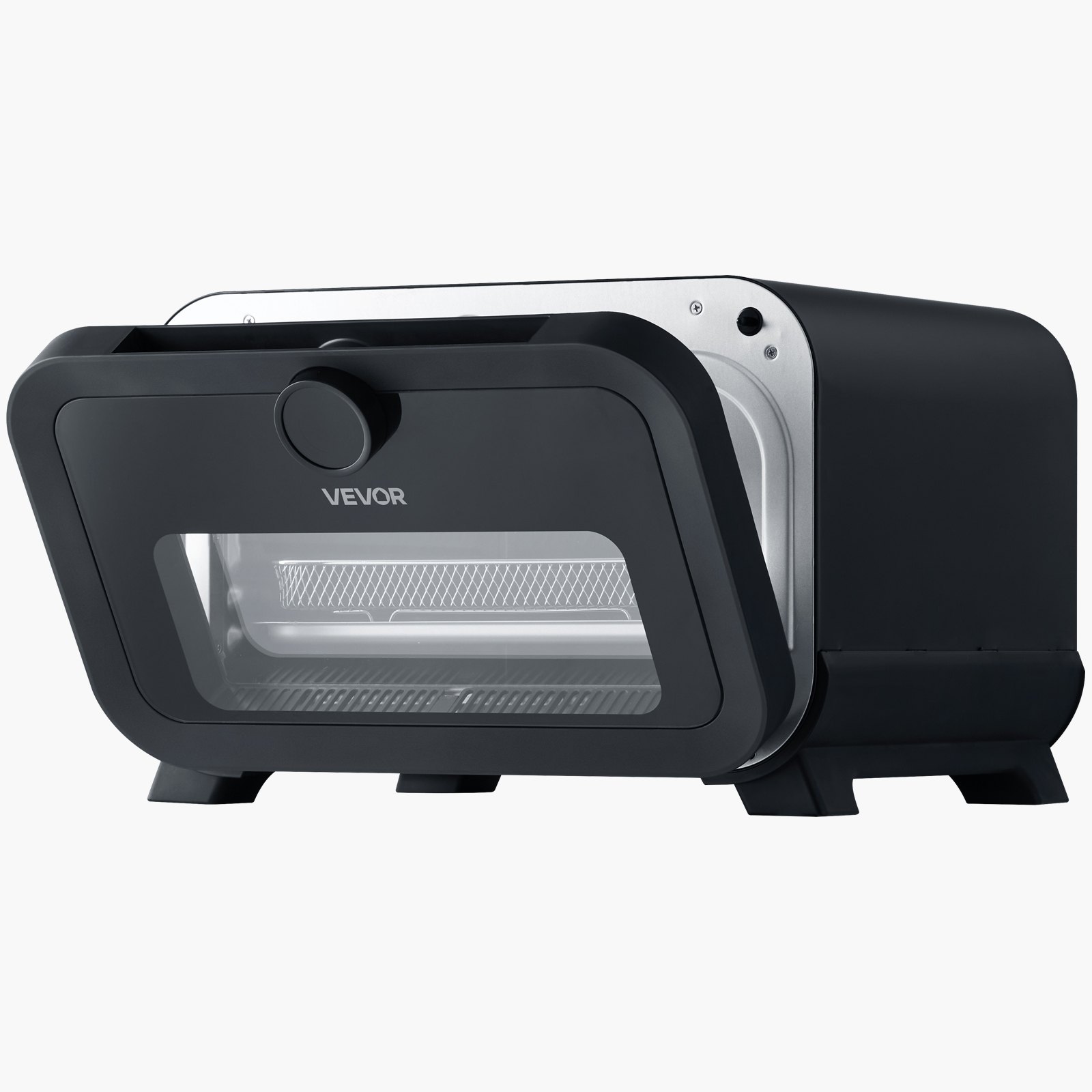 Horno de pizza VEVOR, horno eléctrico de pizza con 8 preajustes y freidora de aire, máquina para hacer pizza de interior de 12 pulgadas con control inteligente, temperatura máxima de 750 °F, resistente al agua IPX4, horno de pizza de encimera con piedra para pizza y cesta para freír.