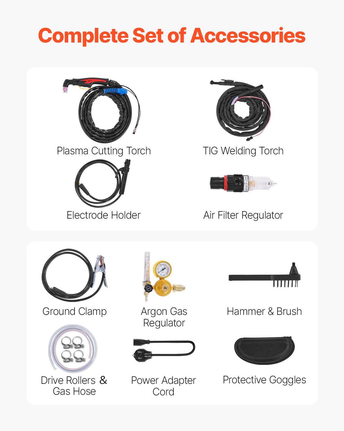 Máquina soldadora de plasma 3 en 1 VEVOR, CT-520GD, máquina combinada de plasma TIG/MMA, arco piloto sin contacto de 30 A, soldadora TIG y de varilla de 200 A, inversor IGBT digital de doble voltaje de 110/220 V