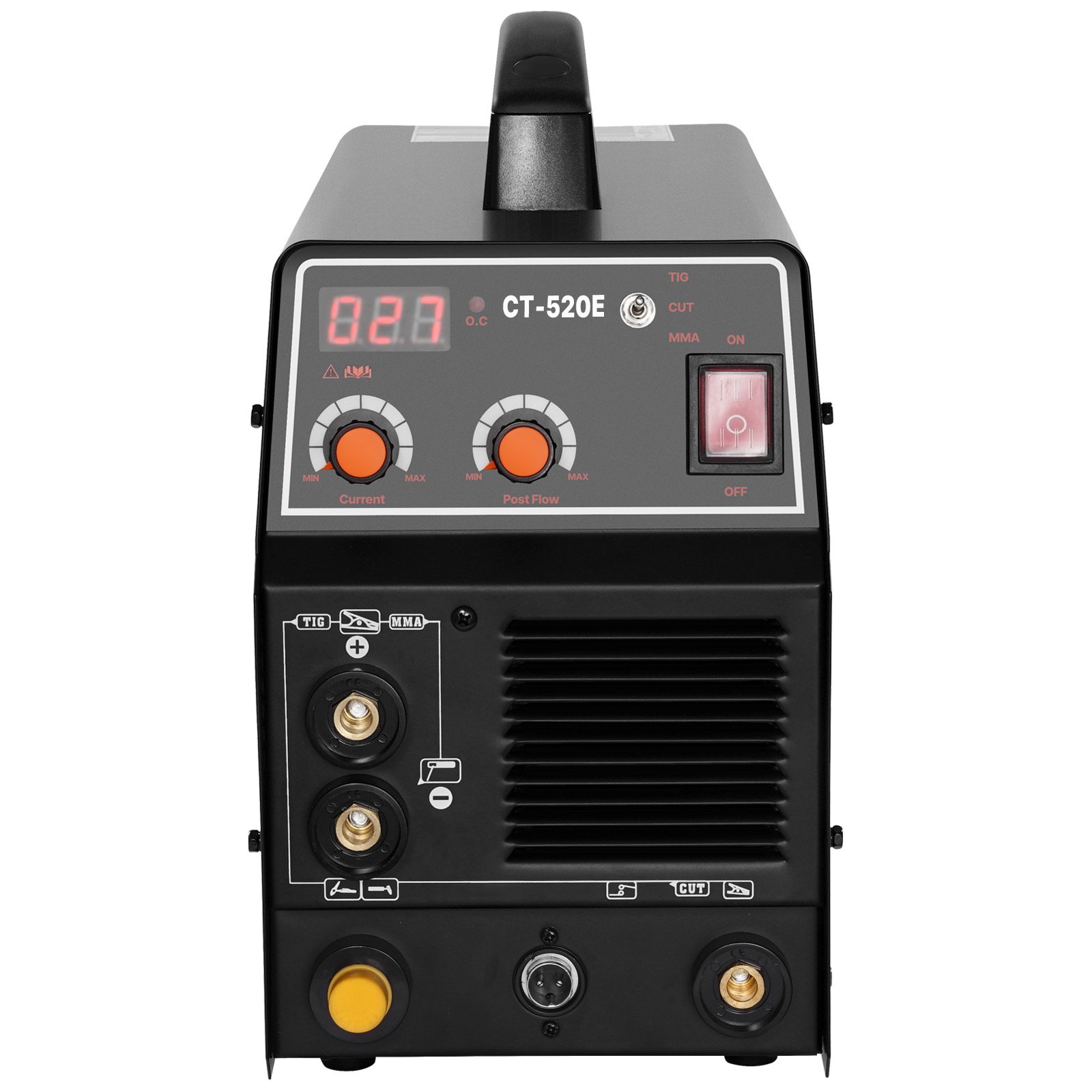 Máquina soldadora de plasma 3 en 1 VEVOR, máquina combinada de corte por plasma TIG/MMA CT-520E, máquina de corte por plasma de 30 A, soldadora TIG de 200 A y soldadora de varilla de 200 A, inversor IGBT digital de doble voltaje de 110/220 V