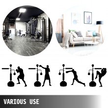 VEVOR Entrenador de Velocidad de Boxeo, Barra Giratoria para Saco de Boxeo, Pelota de Boxeo de Entrenamiento con Barra Reflex y Guantes, Saco de Boxeo de Velocidad Sólida Independiente, Altura Ajustable, para Hombre, con Dos Bolas
