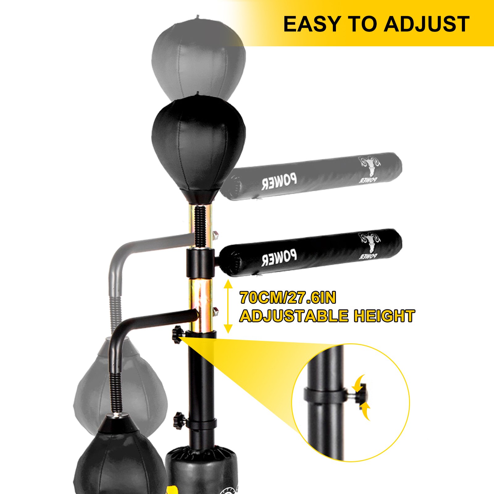 Entrenador de velocidad de boxeo VEVOR con altura ajustable, fácil de ajustar, 70 cm/27,6 pulgadas.