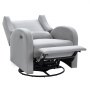 Sillón reclinable VEVOR gris con reposapiés extendido, con acolchado de felpa y reposabrazos redondeados.