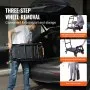 Carretilla de mano de aluminio VEVOR, 2 en 1, capacidad de carga de 136 kg (300 lbs), carretilla de mano y plataforma plegable convertible industrial de alta resistencia, carro utilitario que se transforma de carretilla de mano a plataforma con ruedas de goma.