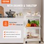 VEVOR - Carrito de cocina con ruedas de 3 niveles y cajón, con ruedas bloqueables, multifuncional, con asa, para oficina, salón y cocina, con estantes organizadores móviles, color blanco