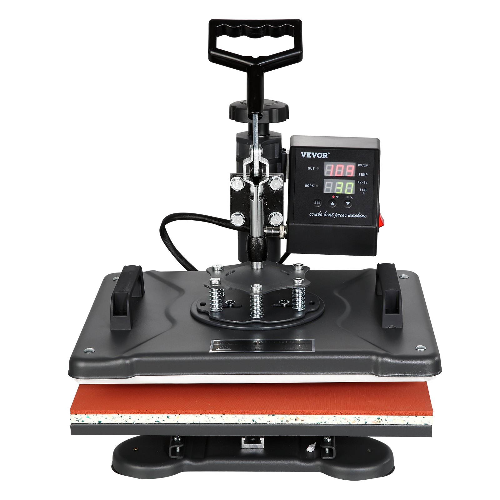 Máquina de prensado térmico VEVOR con panel de control digital y mango.