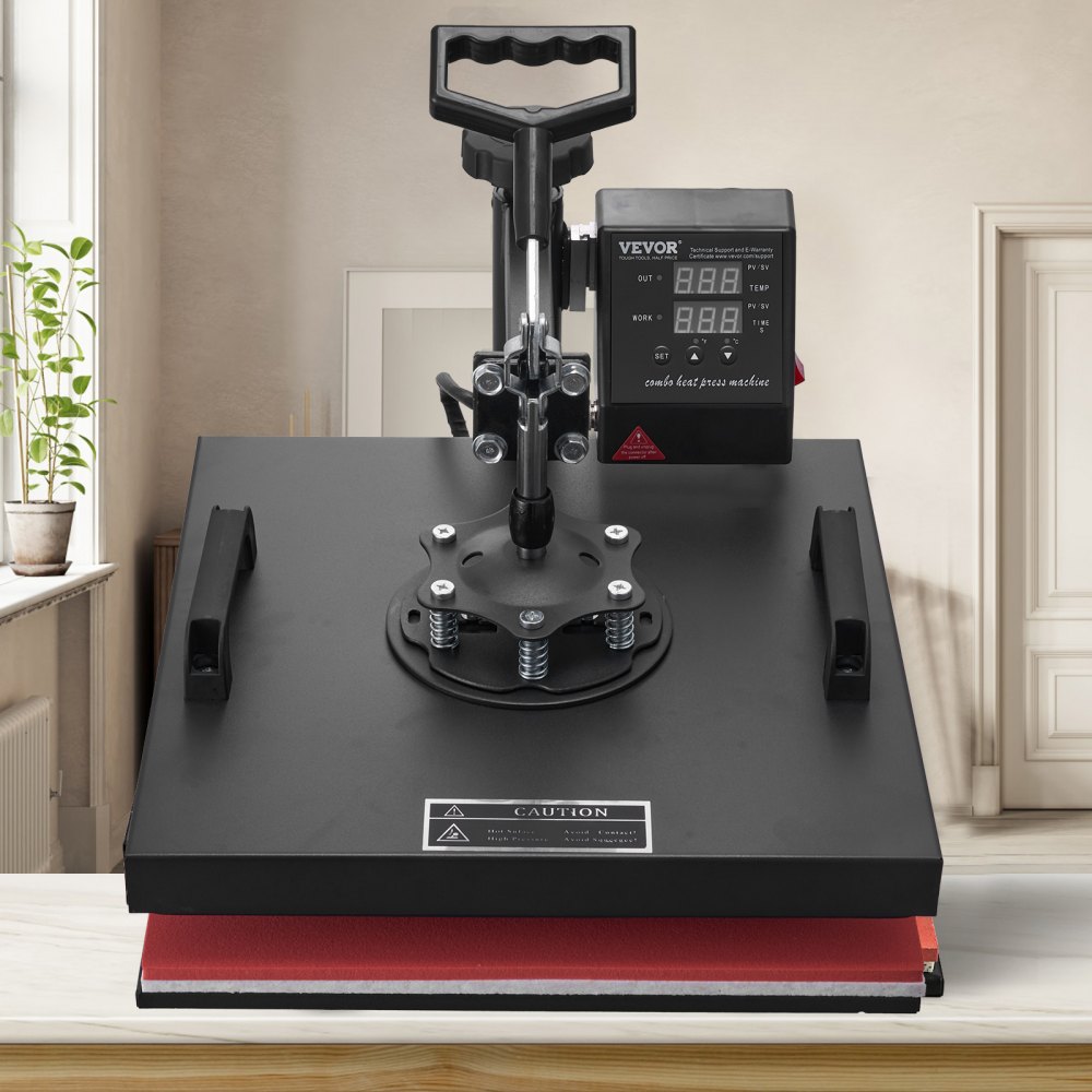 VEVOR - Prensa térmica 8 en 1 para camisetas de 38 x 38 cm, con giro de 360°, prensa térmica profesional para sublimación, vinilo y transferencia térmica.