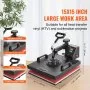 VEVOR - Prensa térmica 8 en 1 para camisetas de 38 x 38 cm, con giro de 360°, prensa térmica profesional para sublimación, vinilo y transferencia térmica.