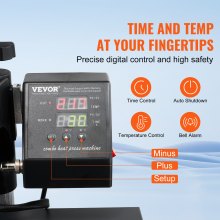 VEVOR Prensa de Calor Prensa Térmica Máquina de Sublimación 95-232 °C Máquina de Prensado en Calor Aluminio Hierro y Plástico 38 x 38 cm Negro para