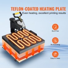 VEVOR Prensa de Calor Prensa Térmica Máquina de Sublimación 95-232 °C Máquina de Prensado en Calor Aluminio Hierro y Plástico 38 x 38 cm Negro para