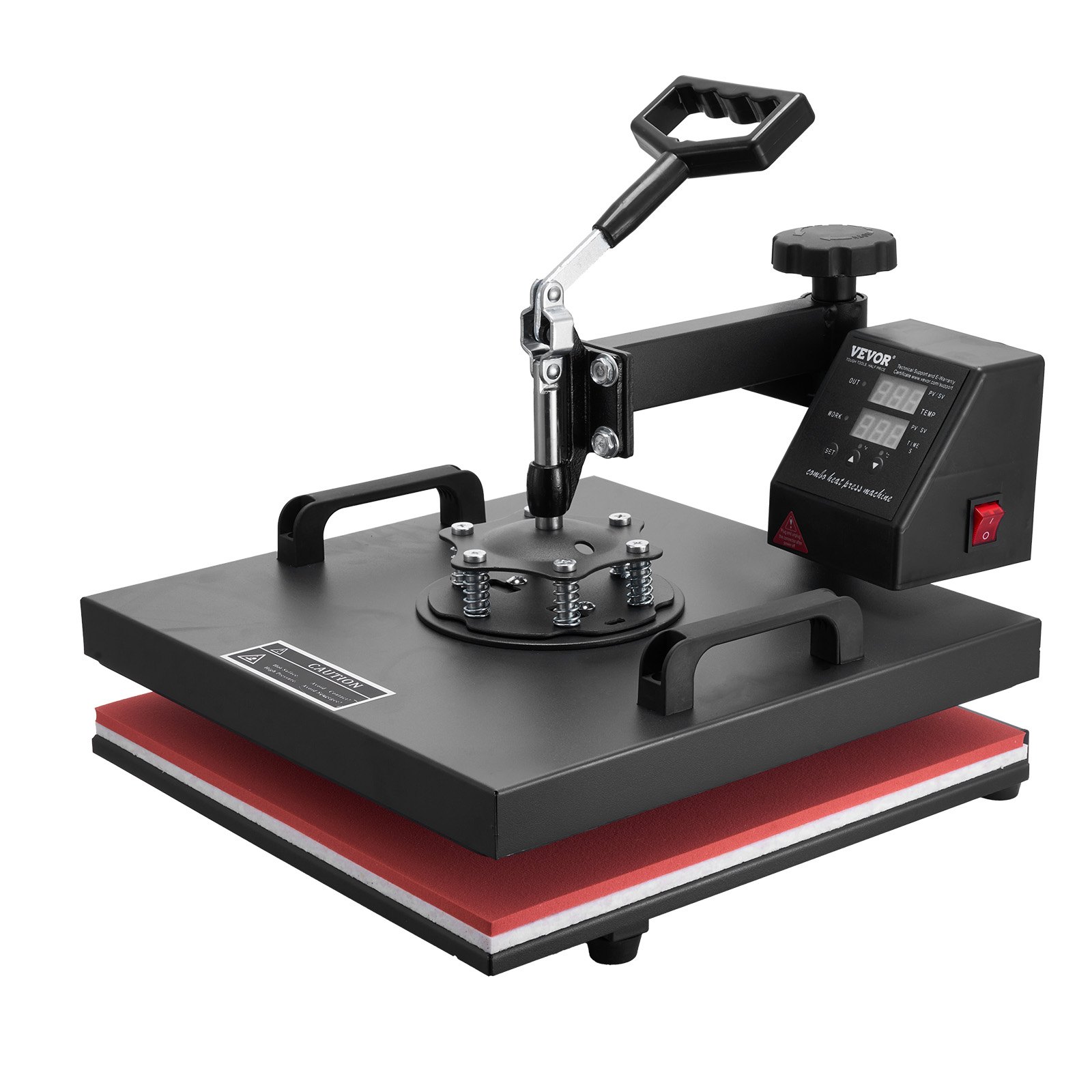 VEVOR - Prensa térmica 8 en 1 para camisetas de 38 x 38 cm, con giro de 360°, prensa térmica profesional para sublimación, vinilo y transferencia térmica.