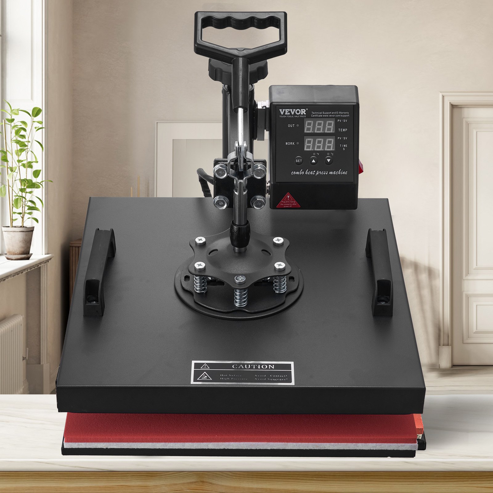 VEVOR - Prensa térmica 8 en 1 para camisetas de 38 x 38 cm, con giro de 360°, prensa térmica profesional para sublimación, vinilo y transferencia térmica.