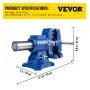 VEVOR Multifuncional Banco de Cabeza Giratoria de 360° 30 KN Fuerza de agarre 3000KG para Procesamiento de Máquina y de Vicio de 12,7 cm con Base y Herramienta Tornillo de Banco, Industrial