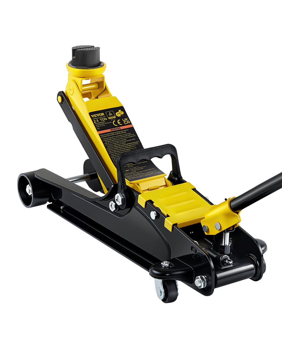 VEVOR Gato de Bajo Perfil de Acero Carga Máxima de 2,5 T Gato Hidráulico para Coche Rango de Elevación 85-380 mm Bomba Hidráulica Simple Gato Carretilla para Coches Familiares, Camiones, Todoterrenos