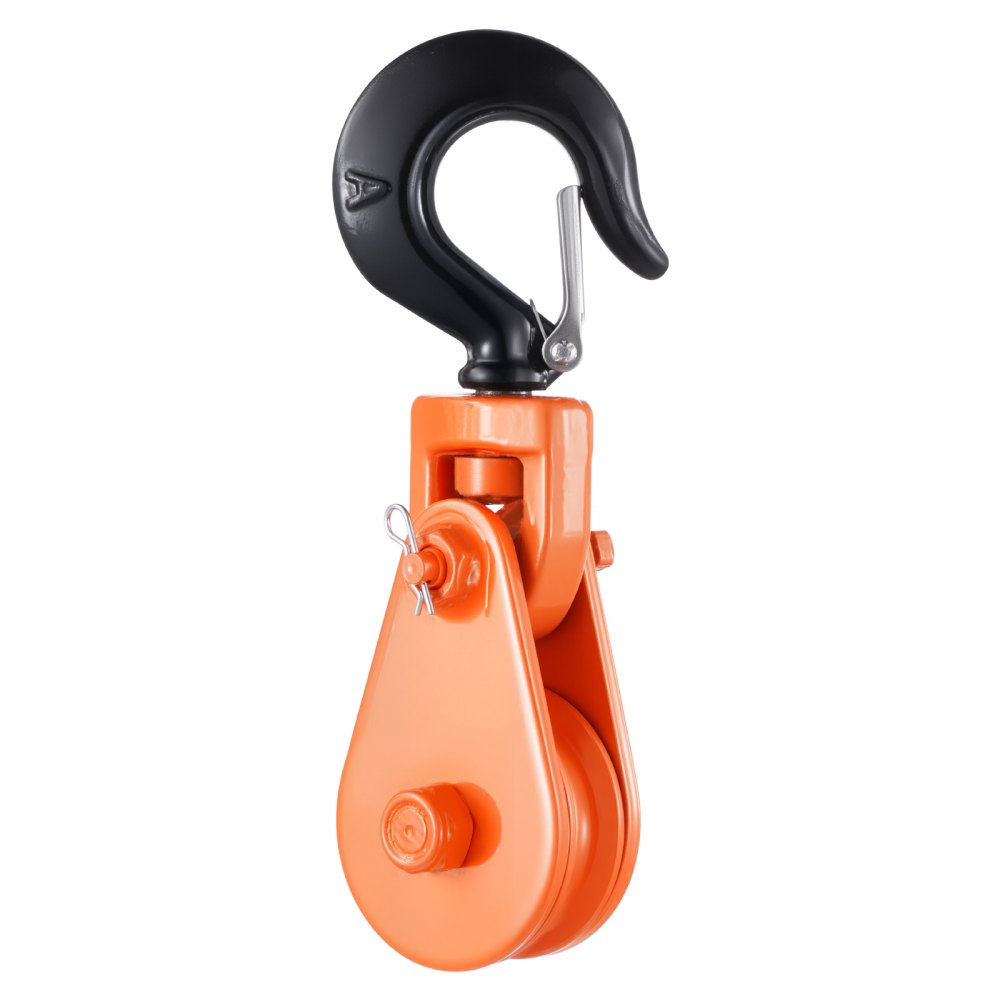 Bloque de arranque VEVOR de 2 toneladas con gancho giratorio, polea de 3", cable de acero de 3/8", polea de alta resistencia de 4400 lb para operaciones de remolque y recuperación en grúas, grúas de rescate, cabrestantes para transporte de automóviles