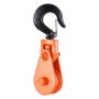 Bloque de arranque de 2 toneladas con gancho giratorio, polea de 3", cable de acero de 3/8", remolque de remolque