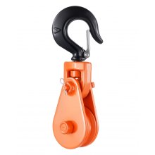Bloque de arranque de 2 toneladas con gancho giratorio, polea de 3", cable de acero de 3/8", remolque de remolque